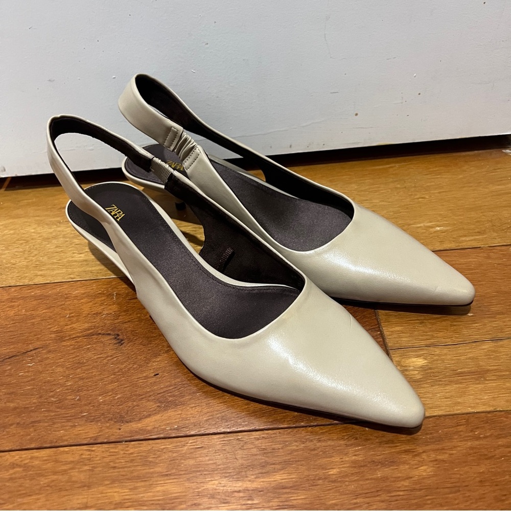 Zara nude slingback kitten heel - Picture 6 of 12